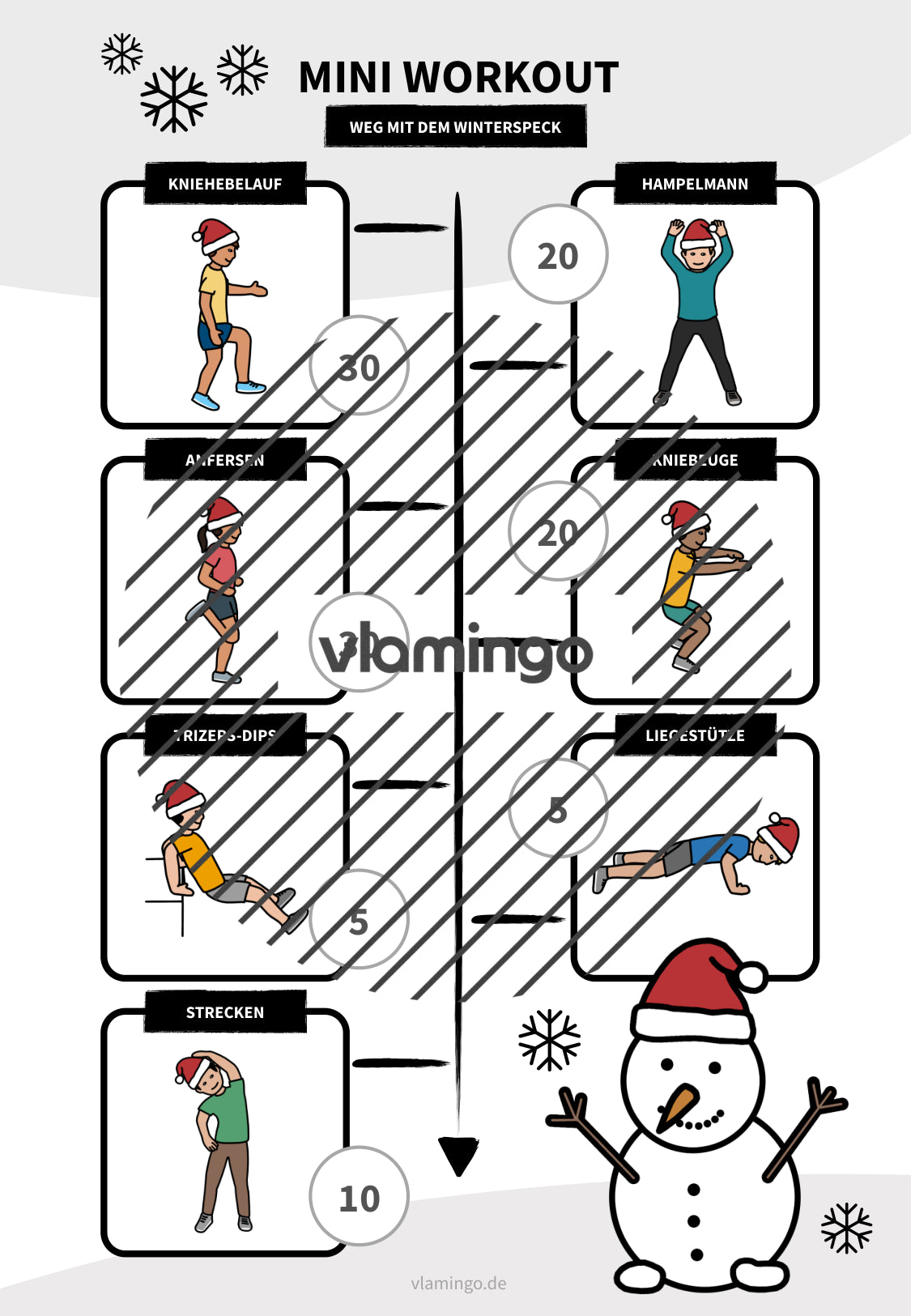 Weihnachts-Mini-Workout für zuhause & Vertretungsstunden