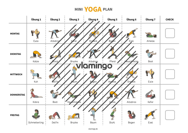 Miniplano de yoga: ejercicios de yoga infantil para la escuela y el hogar