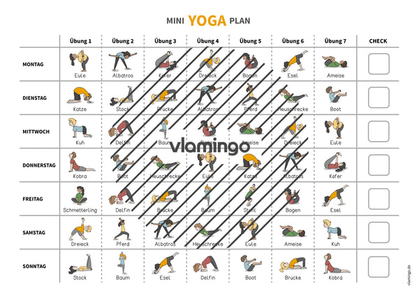 Miniplano de yoga: ejercicios de yoga infantil para la escuela y el hogar