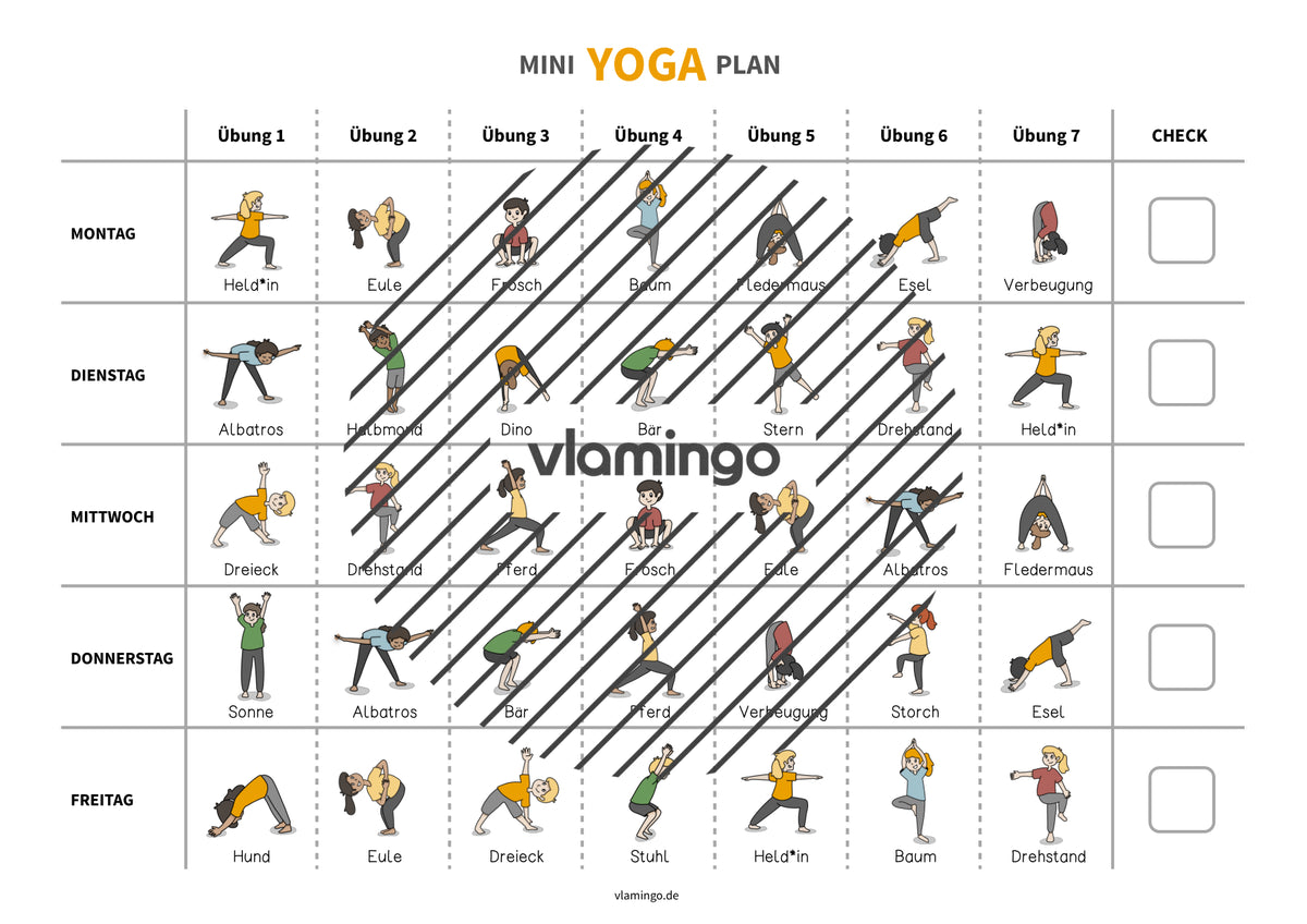 Mini-Yoga-Plan für Schule, Kindergarten & zuhause