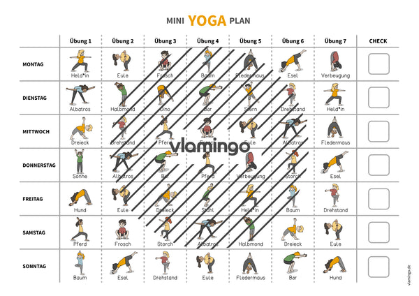 Miniplano de yoga: ejercicios de yoga infantil para la escuela y el hogar