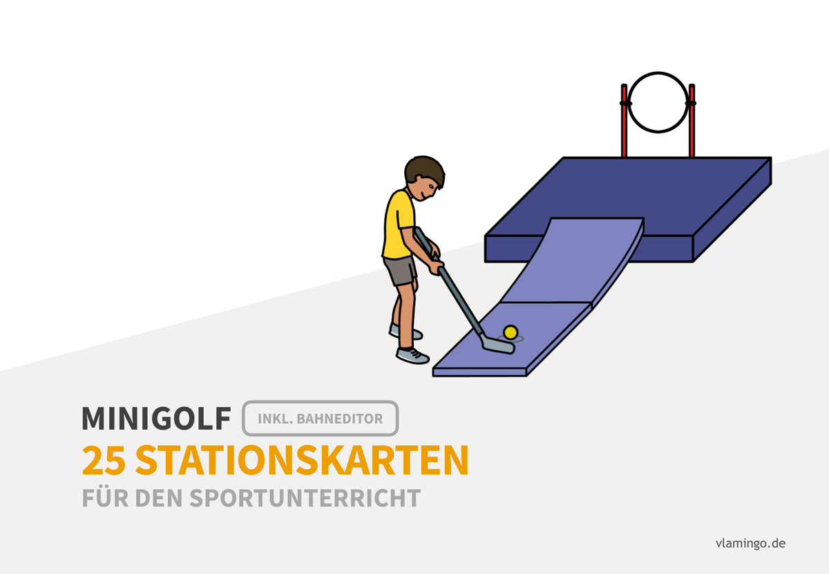 Minigolf: 25 Stationskarten für den Sportunterricht (inkl. Bahneditor)