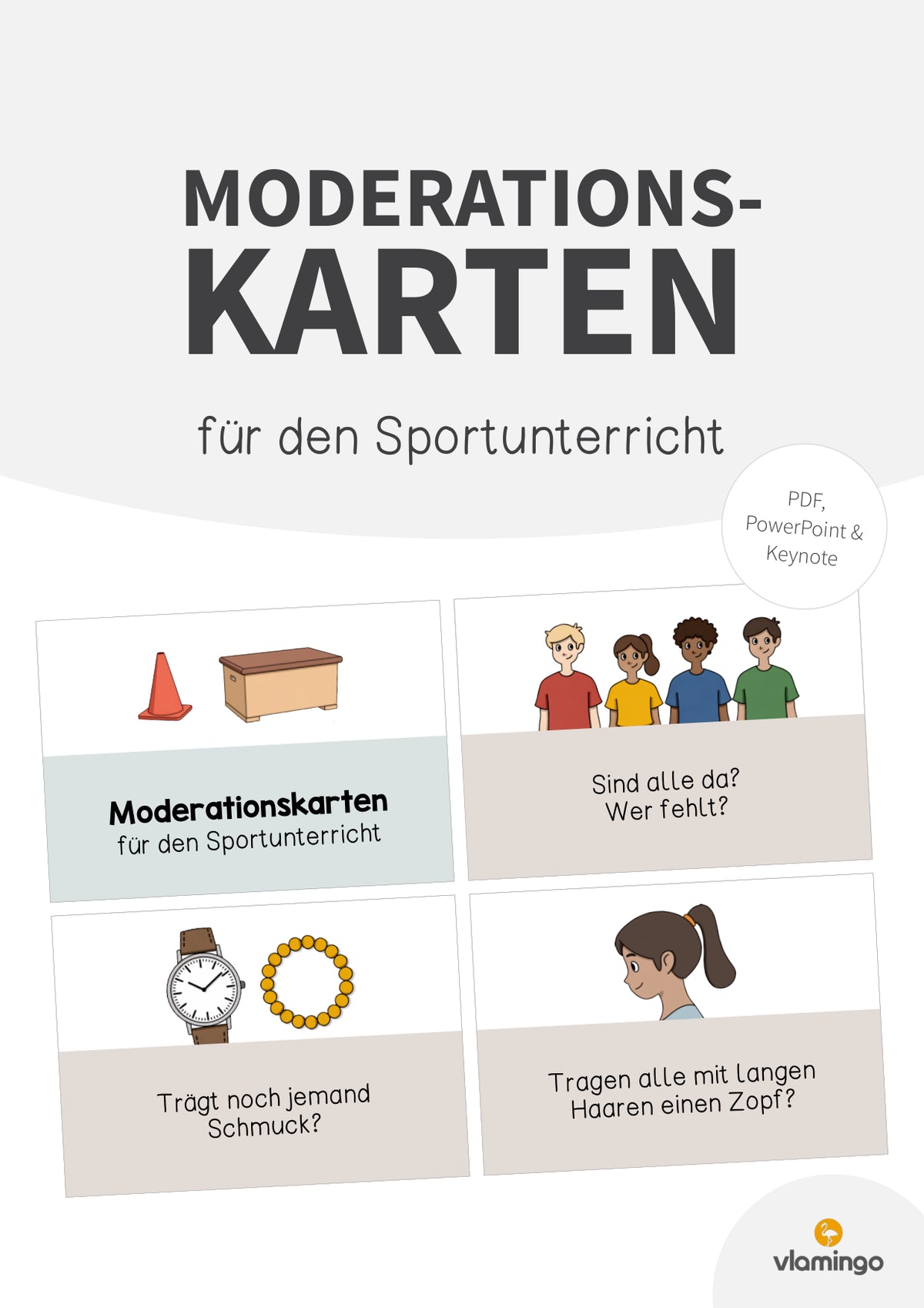 Moderationskarten für den Sportunterricht (Beginn der Stunde)