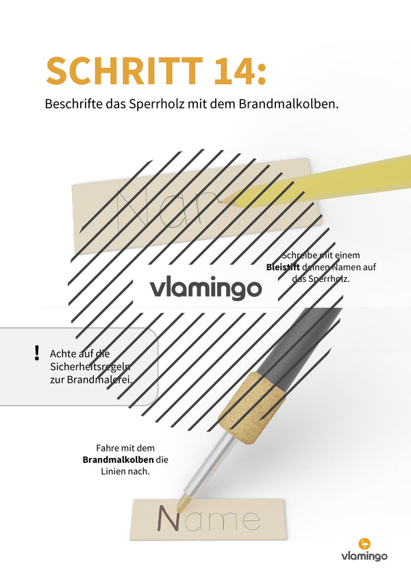 Namensschild aus Holz: Bauanleitung für den Werk- und Technikunterricht