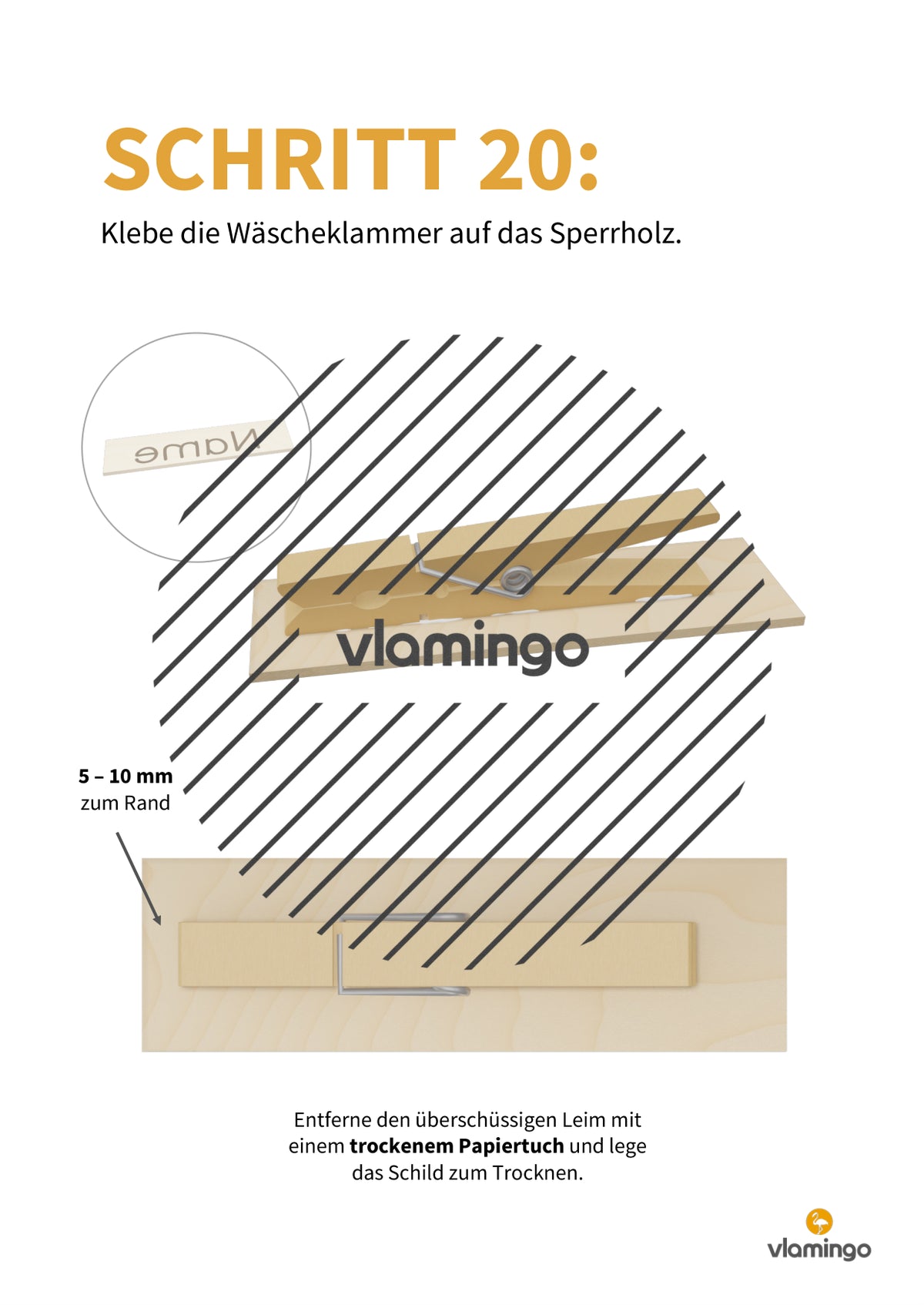 Namensschild aus Holz: Bauanleitung für den Werk- und Technikunterricht