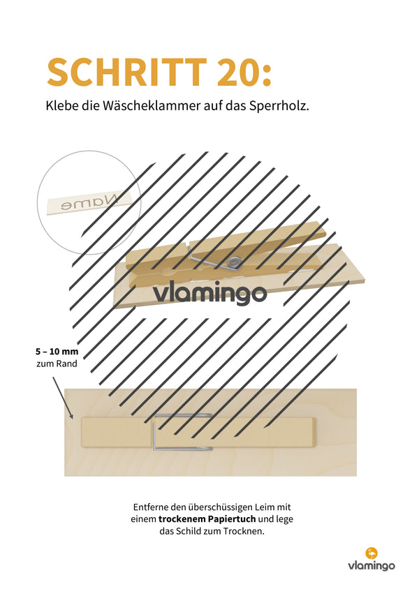 Namensschild aus Holz: Bauanleitung für den Werk- und Technikunterricht