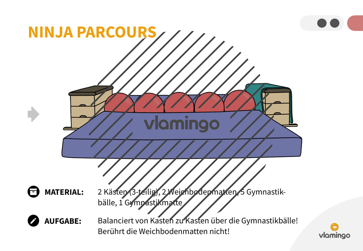 Ninja Parcours: 60+ Stationskarten für den Sportunterricht