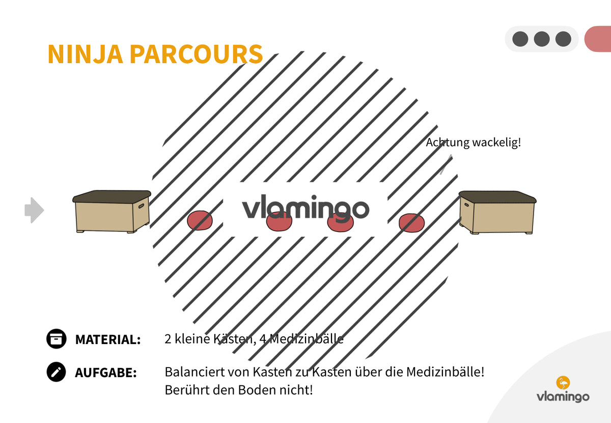 Ninja Parcours: 60+ Stationskarten für den Sportunterricht