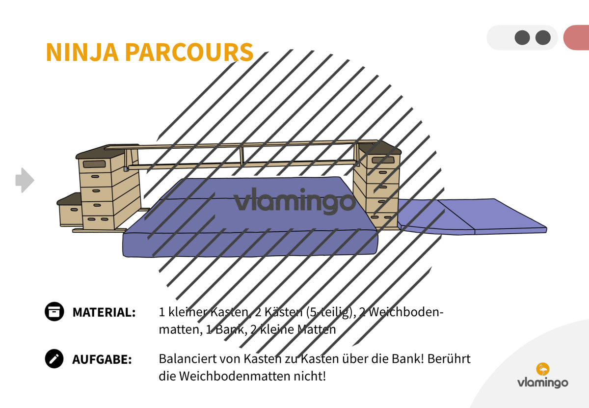 Ninja Parcours: 60+ Stationskarten für den Sportunterricht