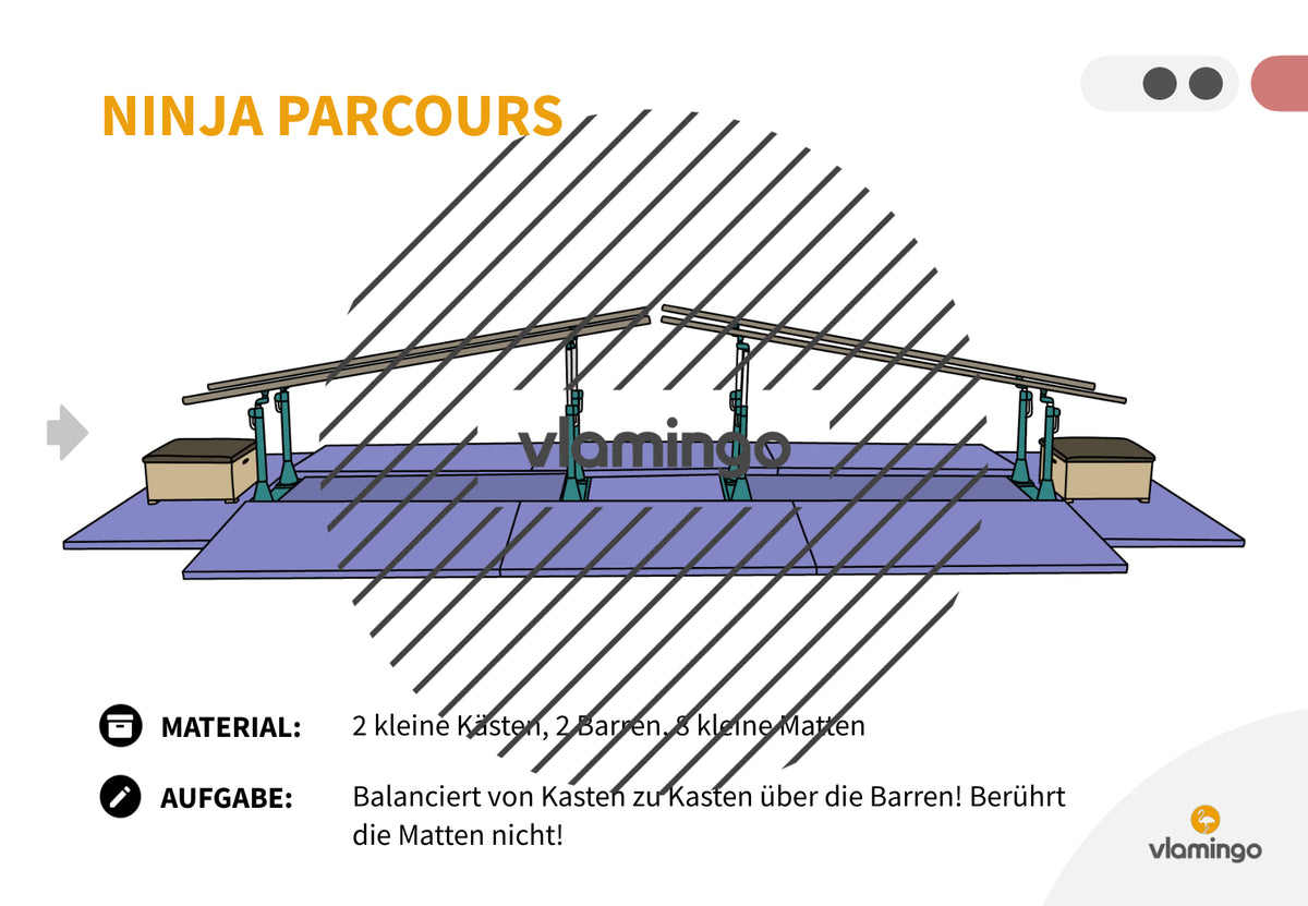 Ninja Parcours: 60+ Stationskarten für den Sportunterricht