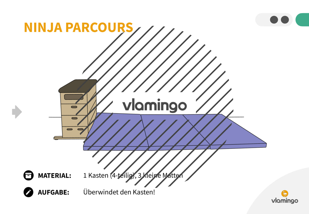 Ninja Parcours: 60+ Stationskarten für den Sportunterricht