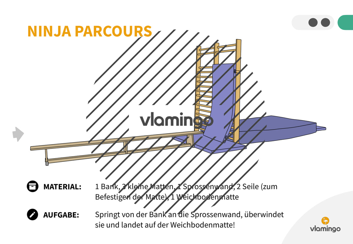 Ninja Parcours: 60+ Stationskarten für den Sportunterricht
