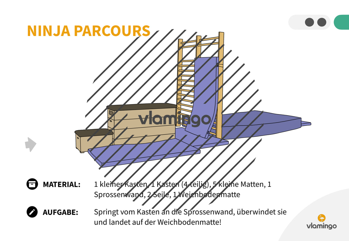 Ninja Parcours: 60+ Stationskarten für den Sportunterricht