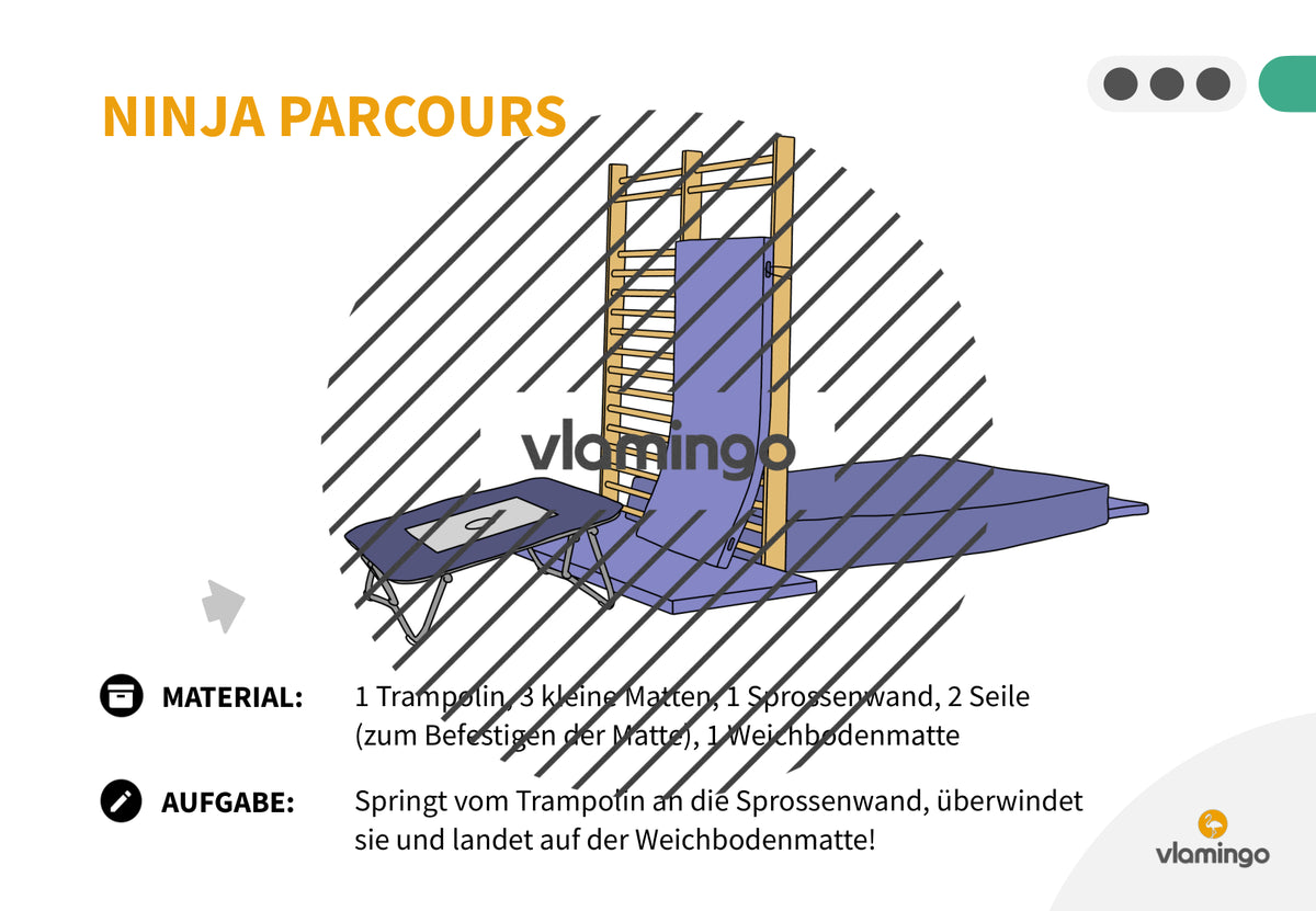 Ninja Parcours: 60+ Stationskarten für den Sportunterricht