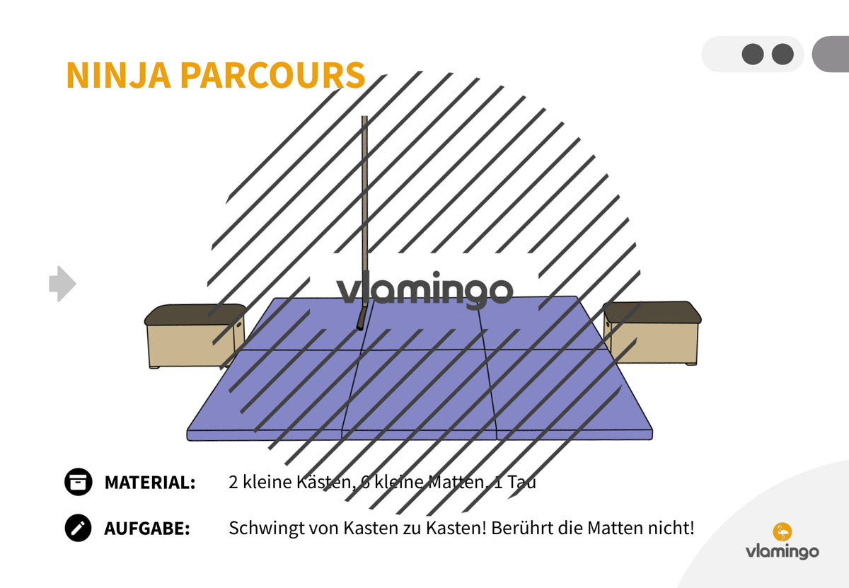Ninja Parcours: 60+ Stationskarten für den Sportunterricht