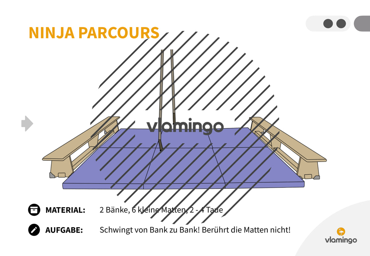 Ninja Parcours: 60+ Stationskarten für den Sportunterricht