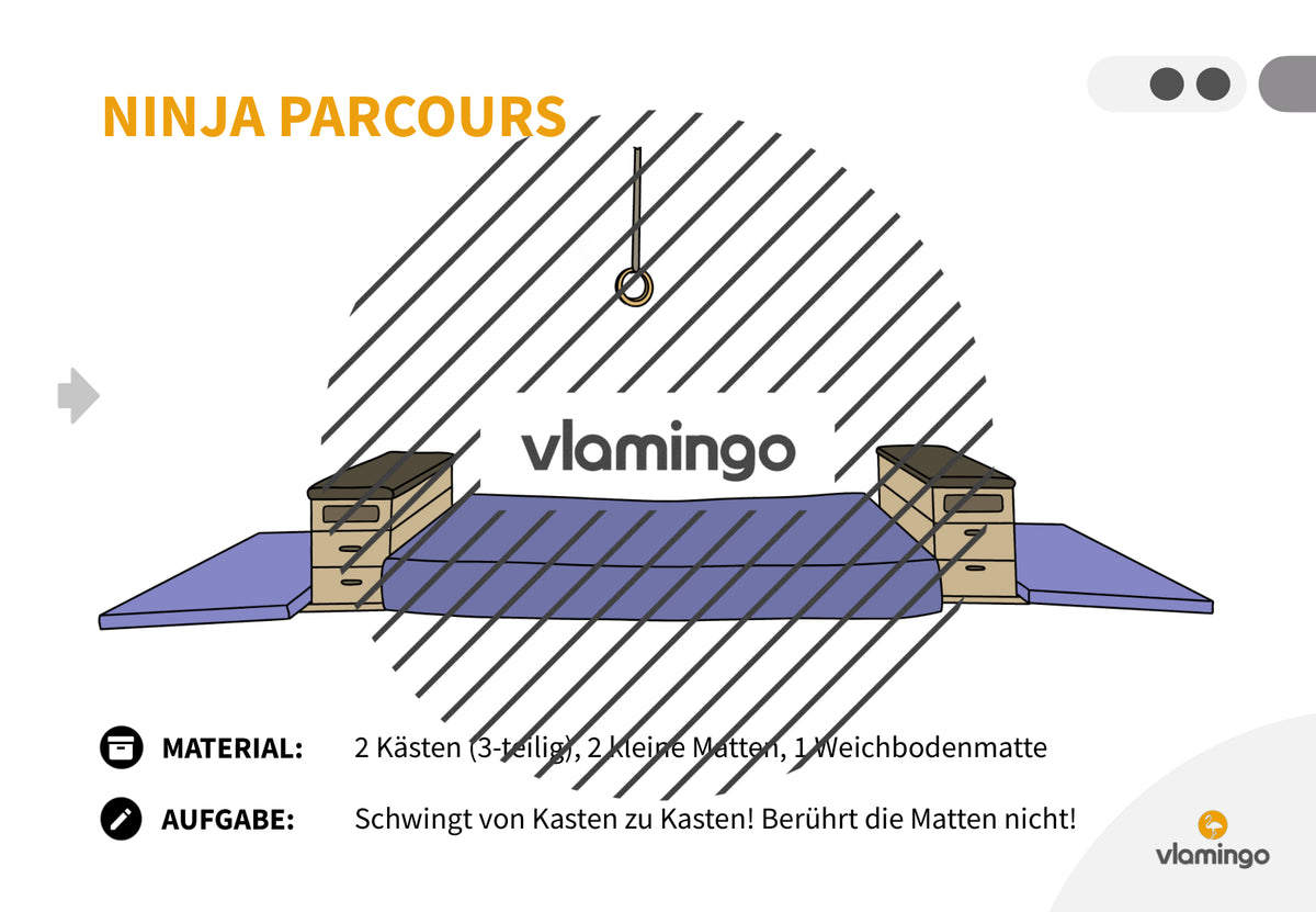 Ninja Parcours: 60+ Stationskarten für den Sportunterricht