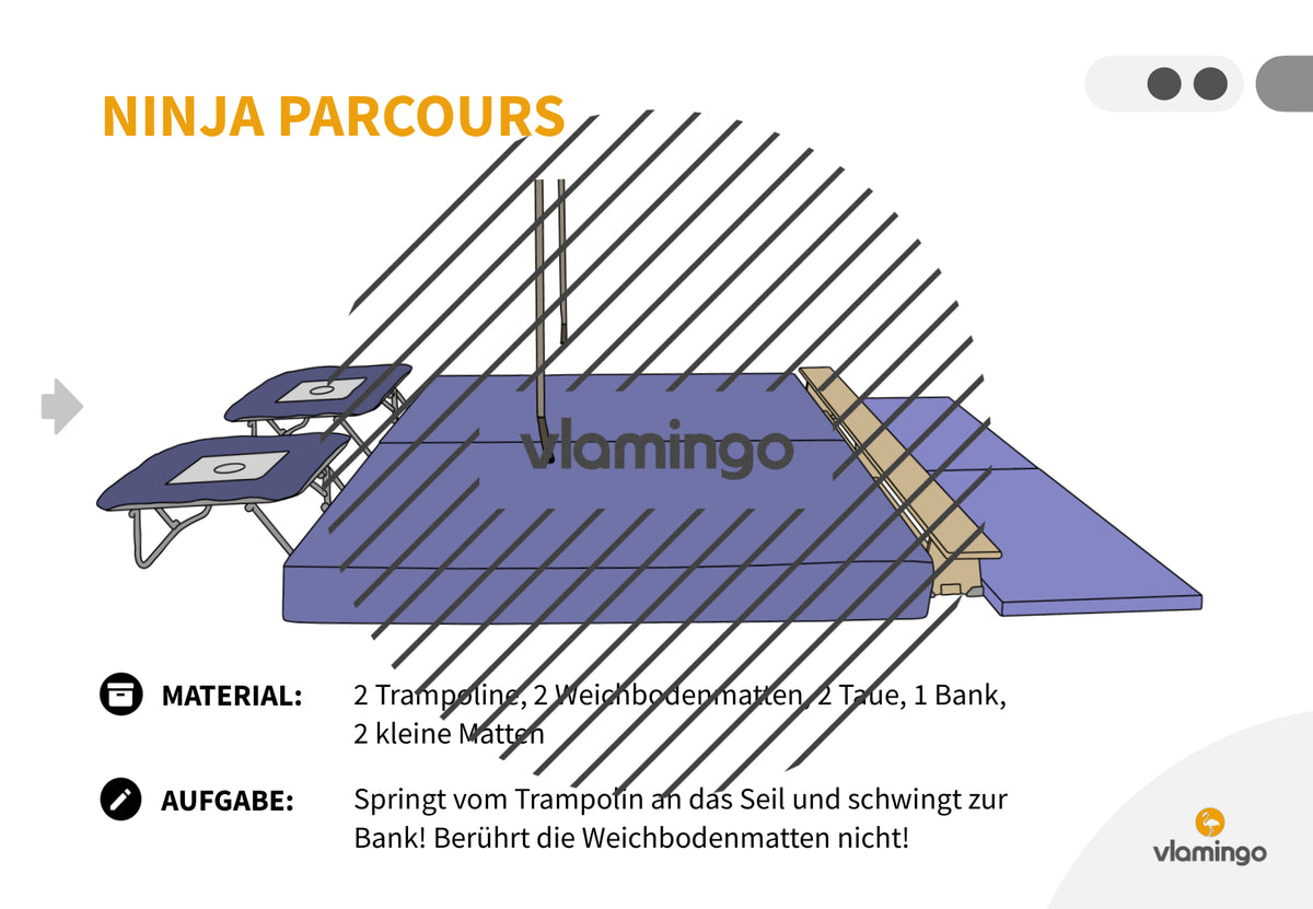 Ninja Parcours: 60+ Stationskarten für den Sportunterricht