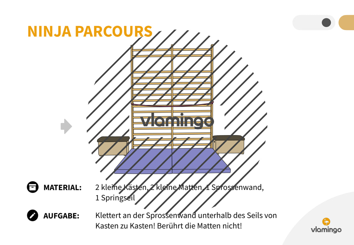 Ninja Parcours: 60+ Stationskarten für den Sportunterricht