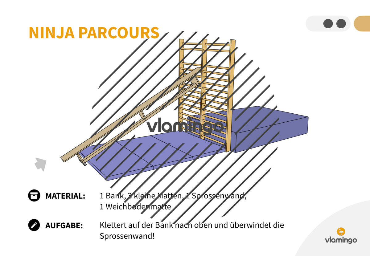 Ninja Parcours: 60+ Stationskarten für den Sportunterricht