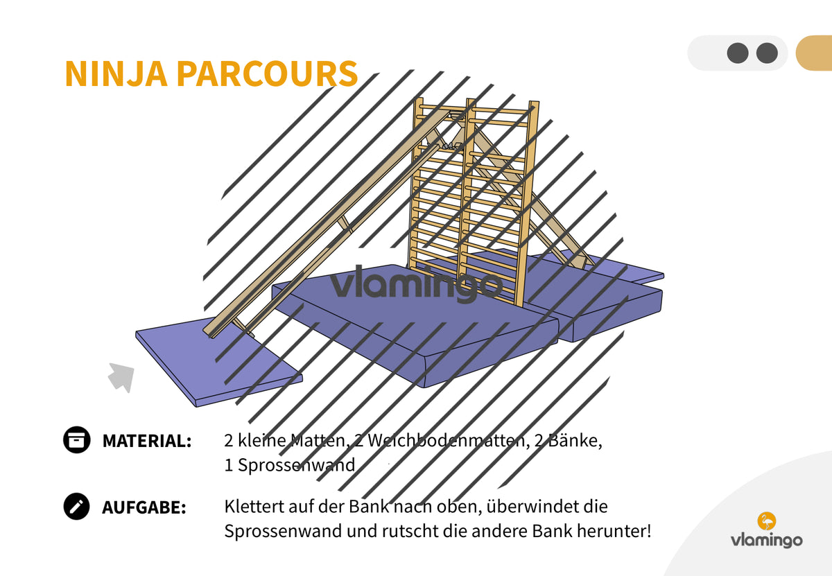 Ninja Parcours: 60+ Stationskarten für den Sportunterricht