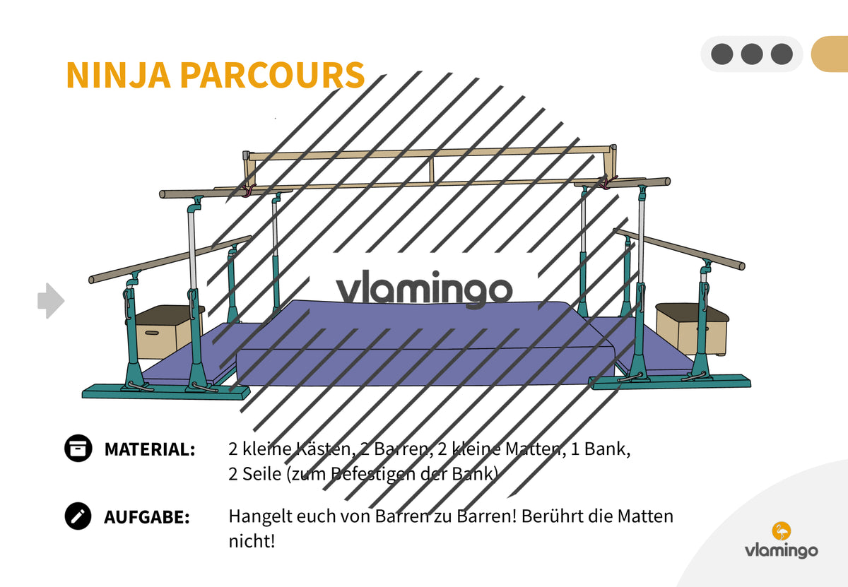 Ninja Parcours: 60+ Stationskarten für den Sportunterricht