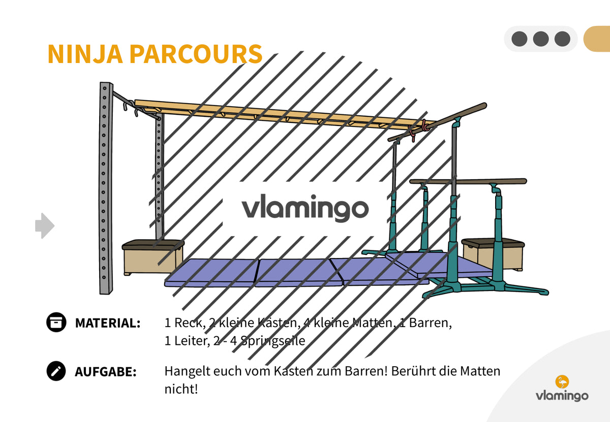 Ninja Parcours: 60+ Stationskarten für den Sportunterricht