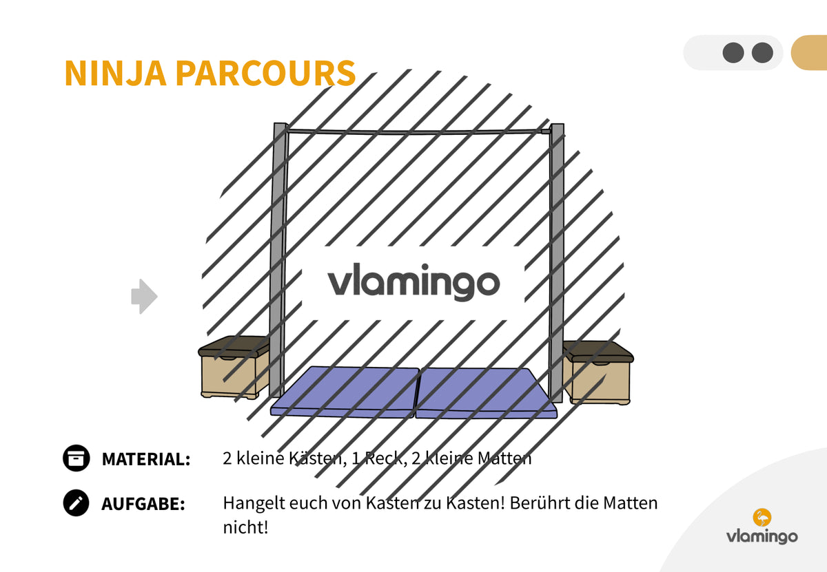 Ninja Parcours: 60+ Stationskarten für den Sportunterricht