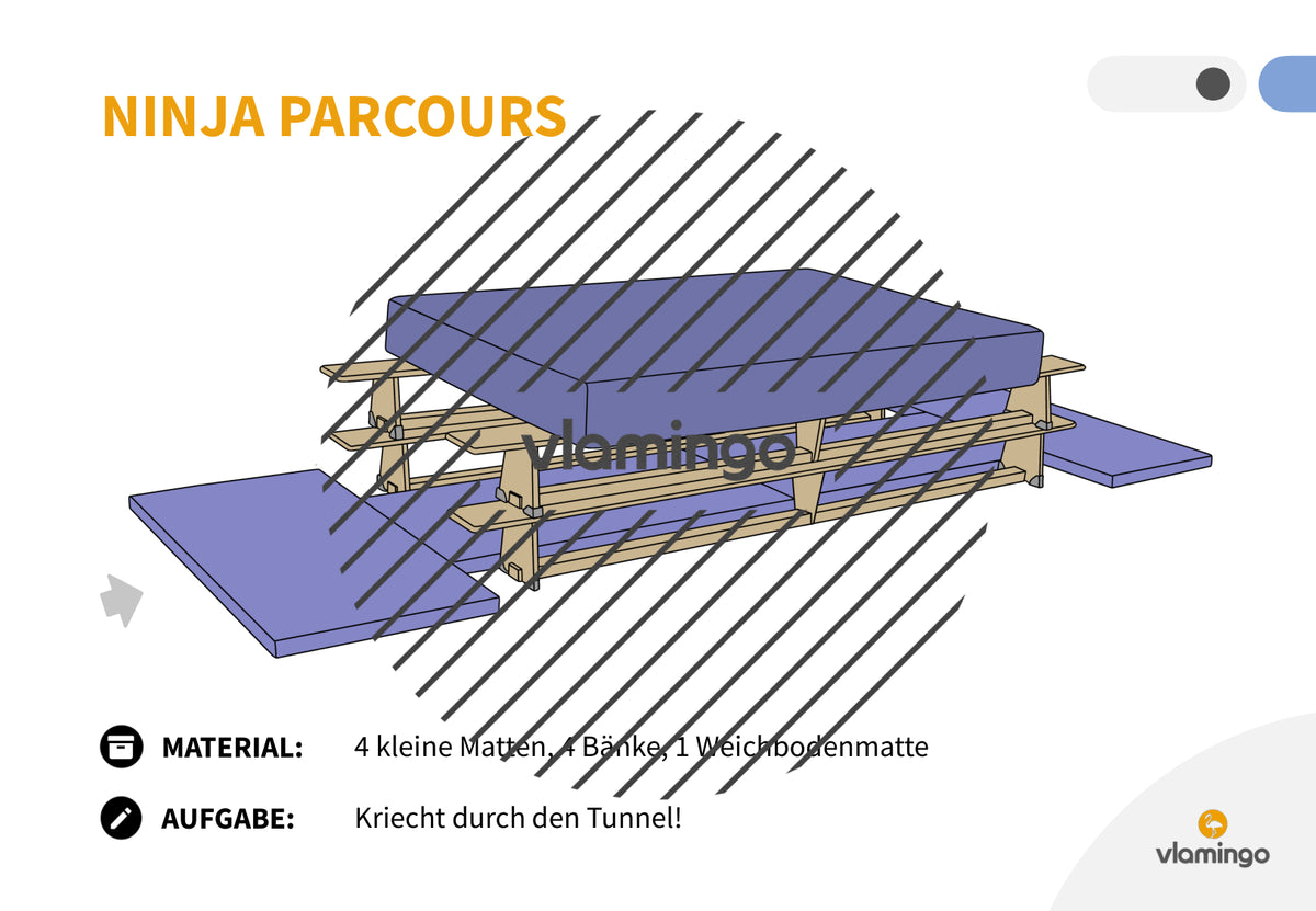 Ninja Parcours: 60+ Stationskarten für den Sportunterricht
