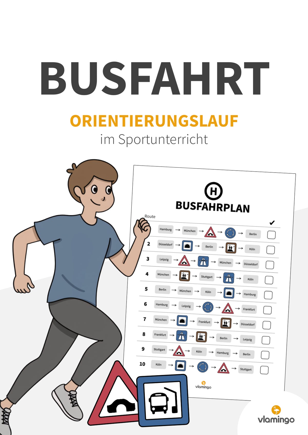 Busfahrplan: Orientierungslauf im Sportunterricht (Ausdauer)