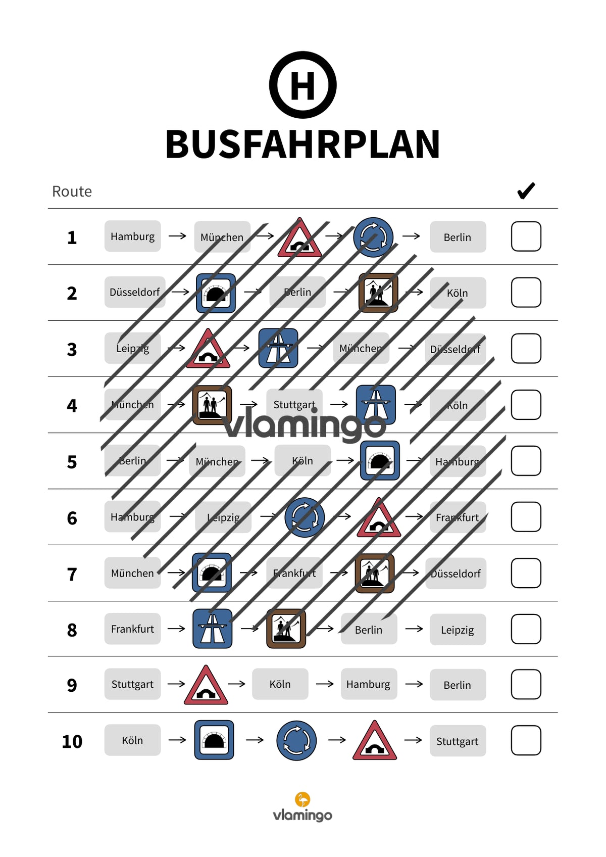 Busfahrplan: Orientierungslauf im Sportunterricht (Ausdauer)