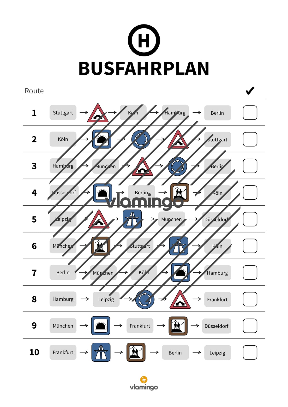 Busfahrplan: Orientierungslauf im Sportunterricht (Ausdauer)