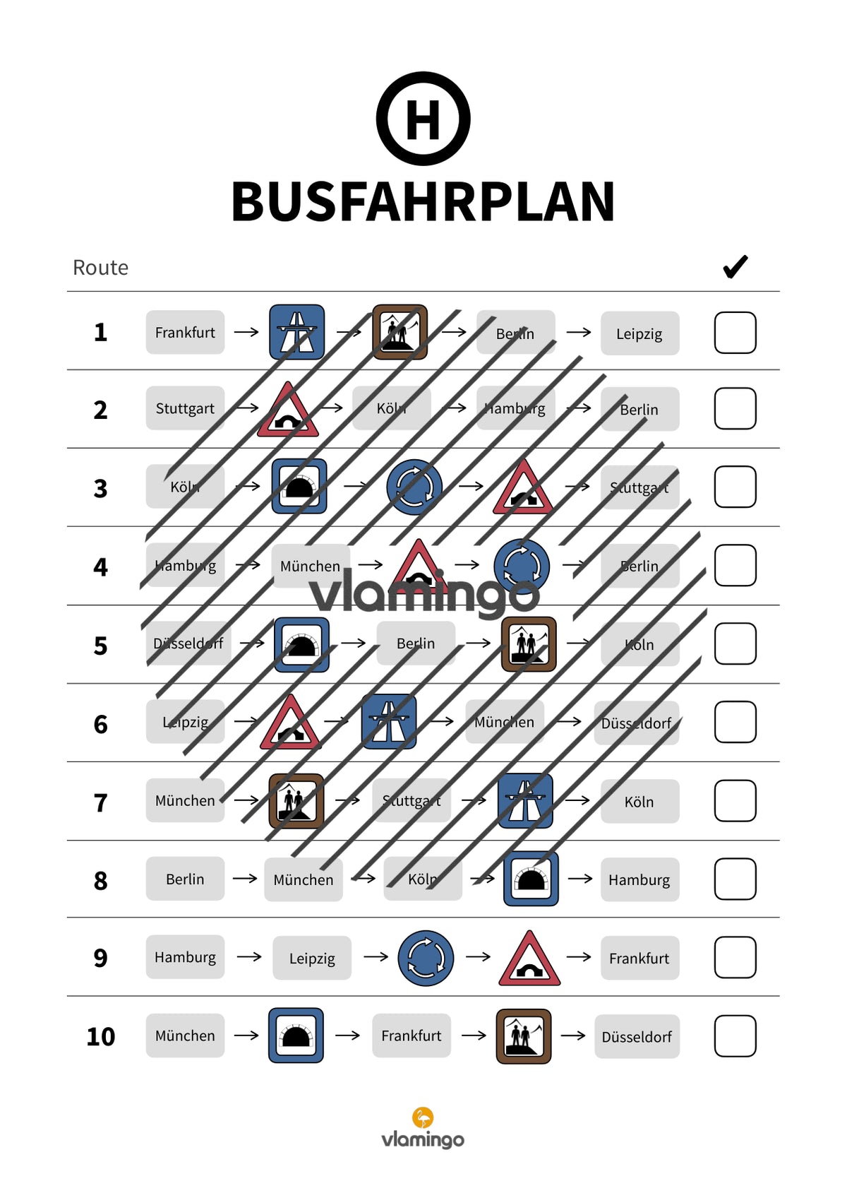 Busfahrplan: Orientierungslauf im Sportunterricht (Ausdauer)