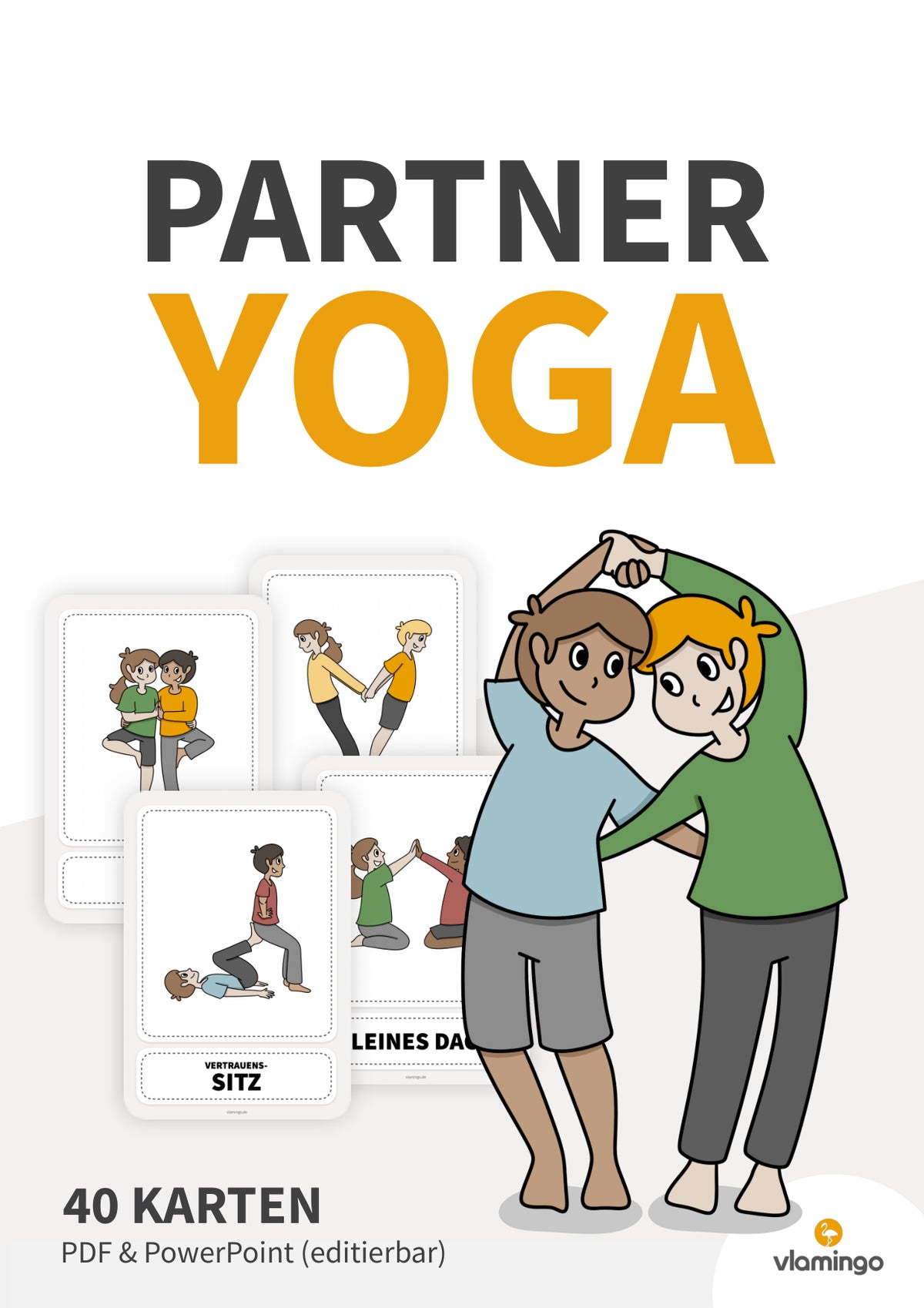 40 Partner-Yoga-Karten für zuhause, Kindergarten und Schule