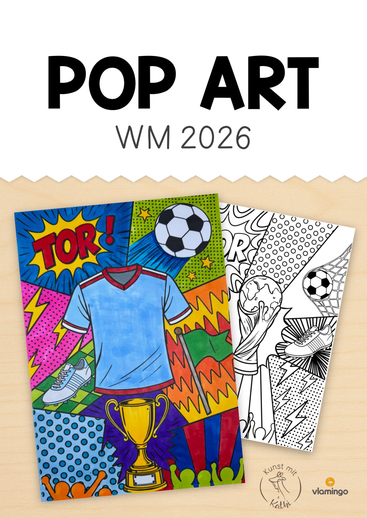 Fußball-WM 2026: Pop Art-Kunst (Malvorlagen)