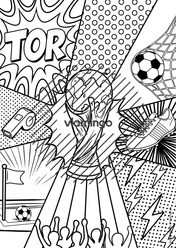 Fußball-WM 2026: Pop Art-Kunst (Malvorlagen)