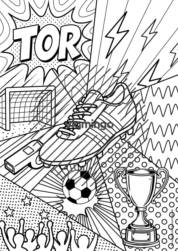 Fußball-WM 2026: Pop Art-Kunst (Malvorlagen)