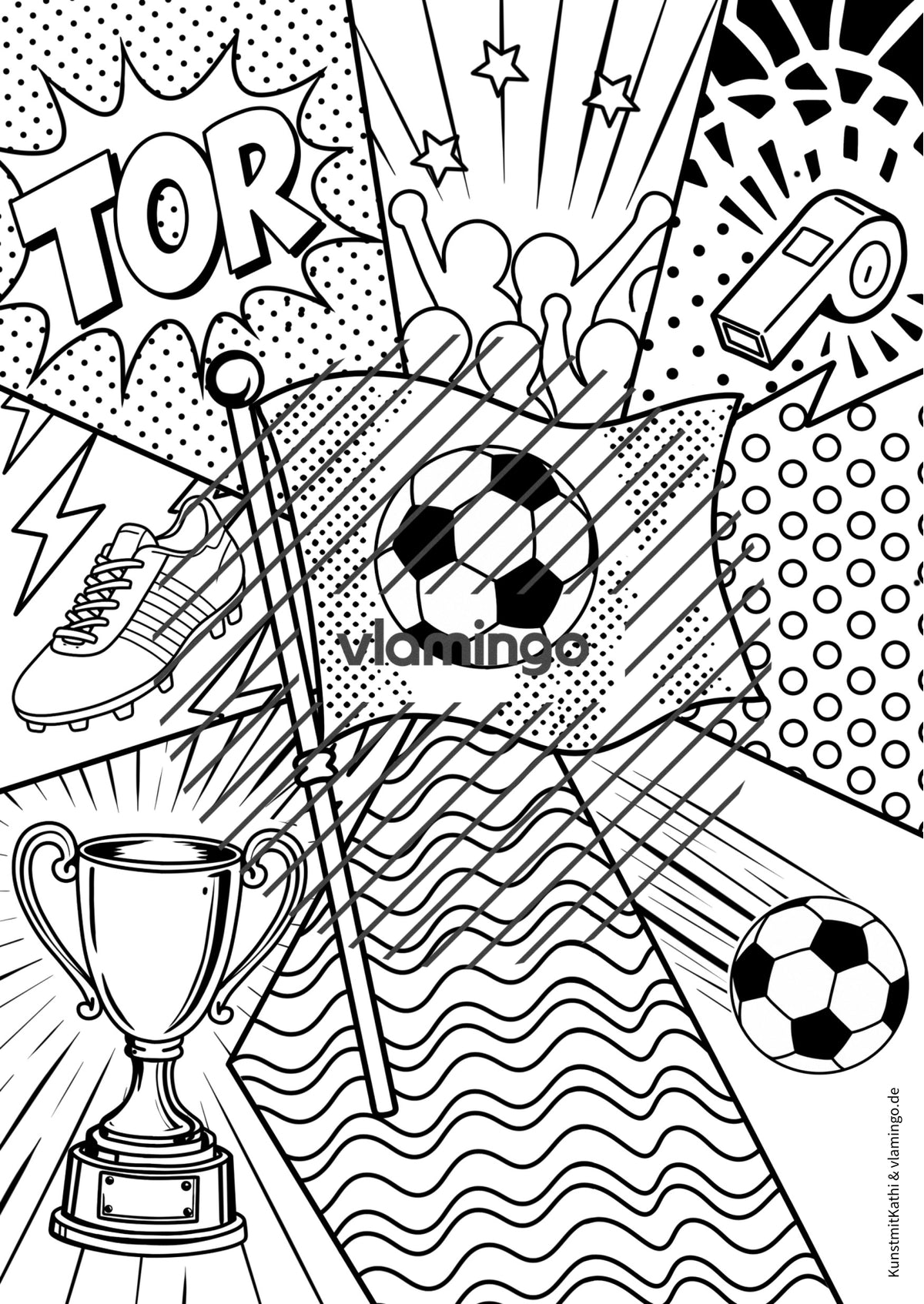 Fußball-WM 2026: Pop Art-Kunst (Malvorlagen)