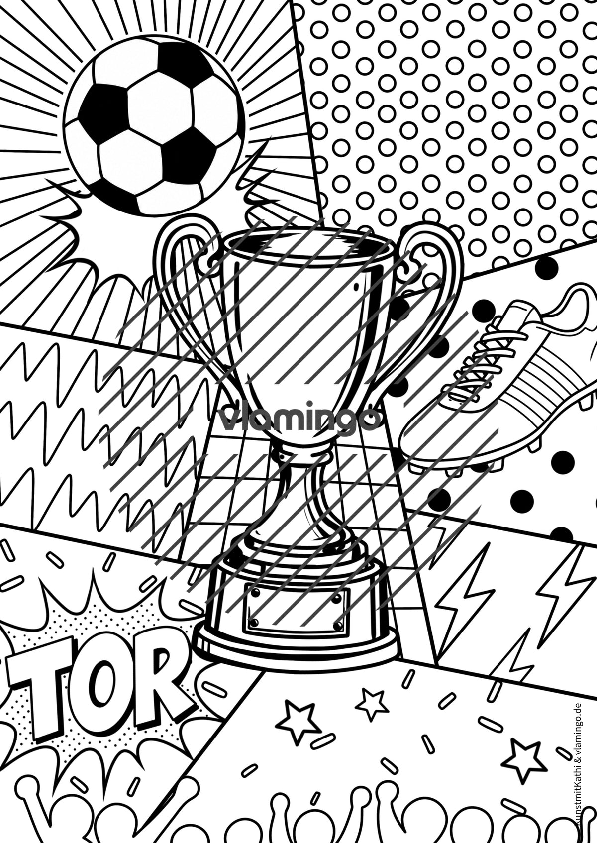 Fußball-WM 2026: Pop Art-Kunst (Malvorlagen)