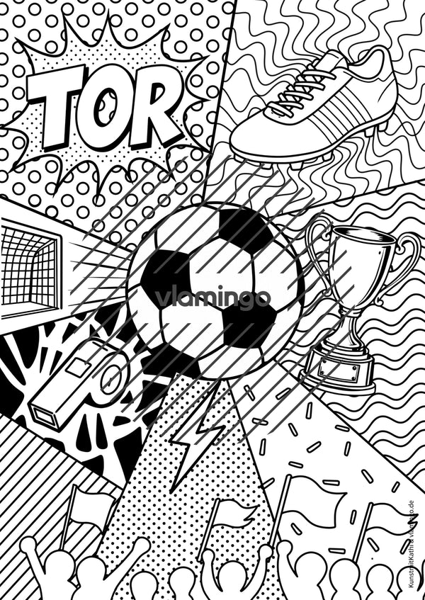 Fußball-WM 2026: Pop Art-Kunst (Malvorlagen)