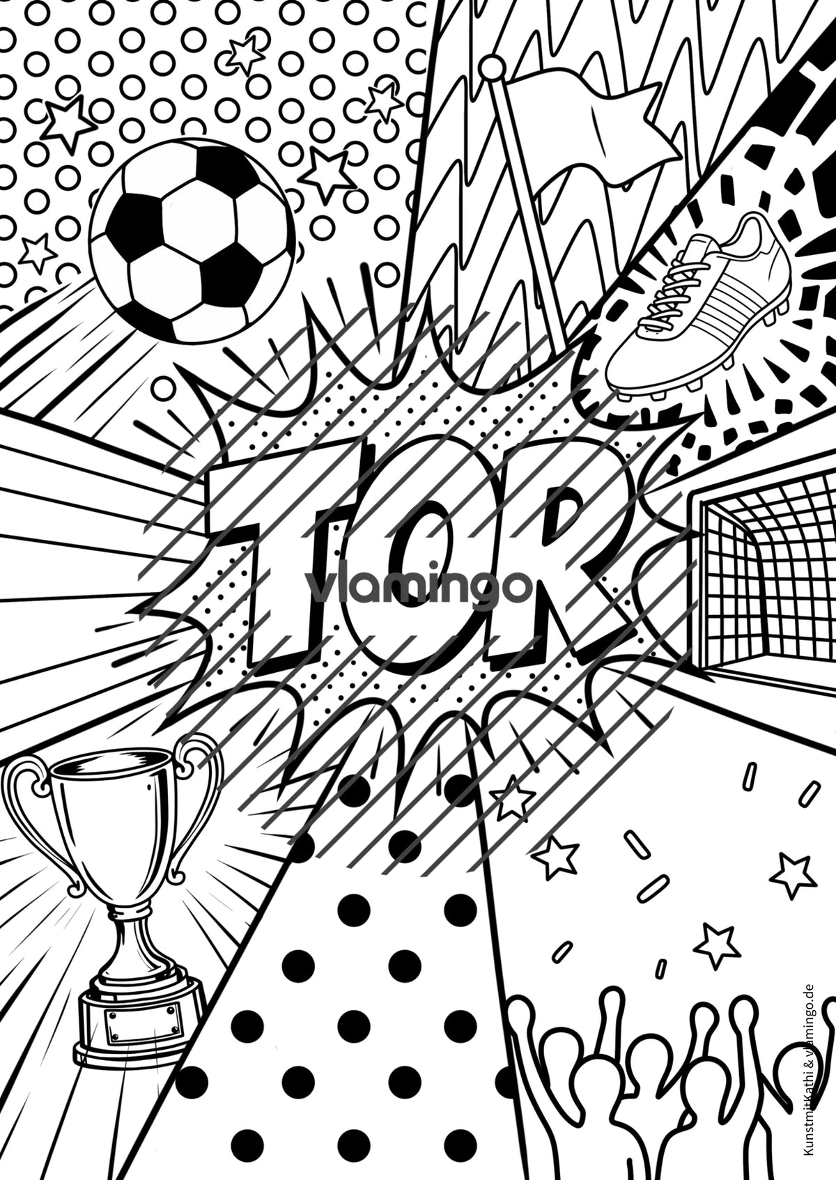 Fußball-WM 2026: Pop Art-Kunst (Malvorlagen)