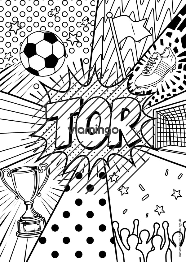 Fußball-WM 2026: Pop Art-Kunst (Malvorlagen)