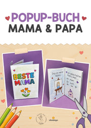 PopUp-Buch zum Muttertag & Vatertag (Bastelidee für Kinder)