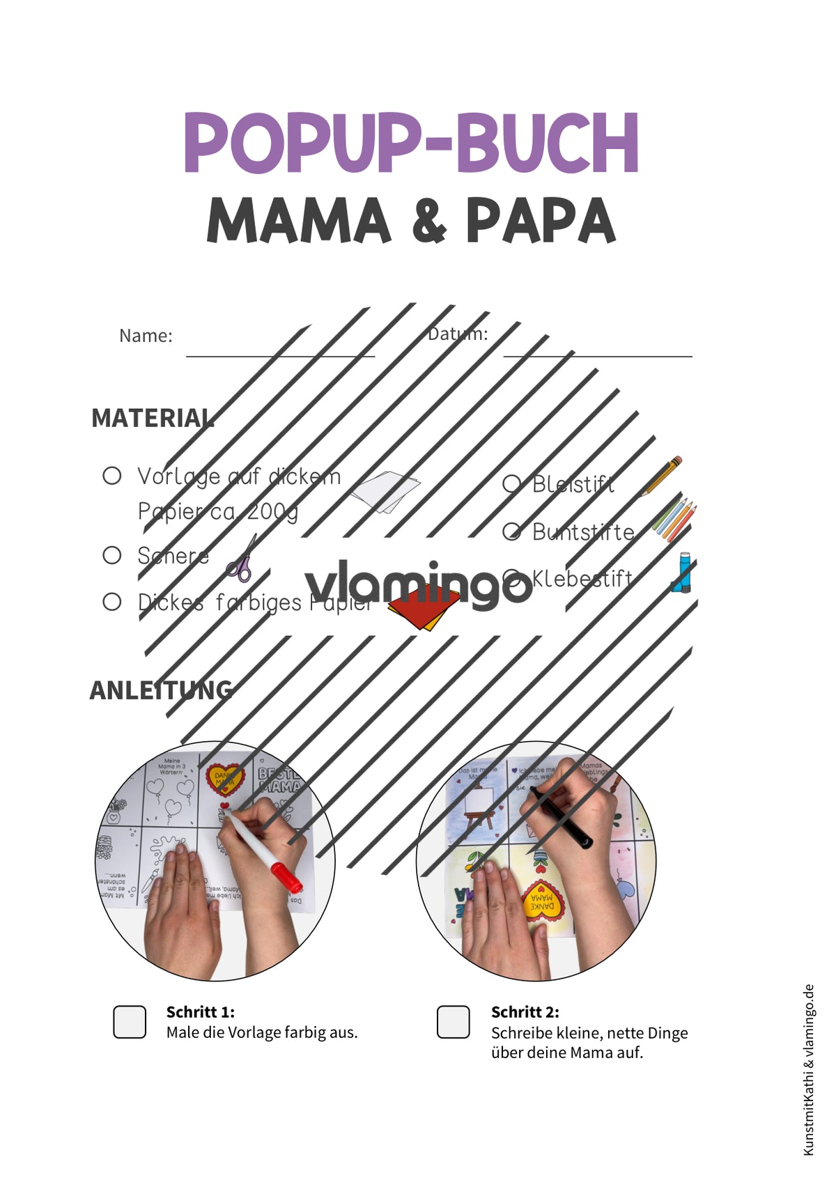 PopUp-Buch zum Muttertag & Vatertag (Bastelidee für Kinder)