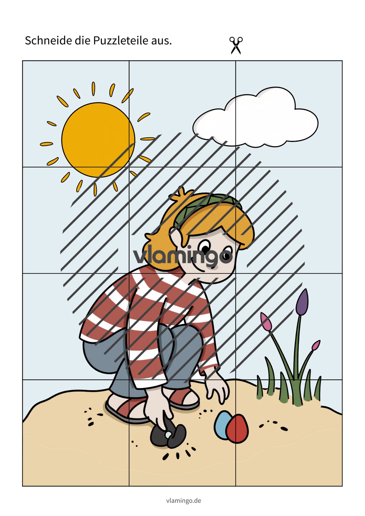 Puzzle-Lauf - Frühlings-Edition für den Sportunterricht (Ostern)