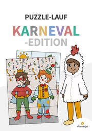 Puzzle-Lauf: Karneval-Edition für den Sportunterricht (Fasching)