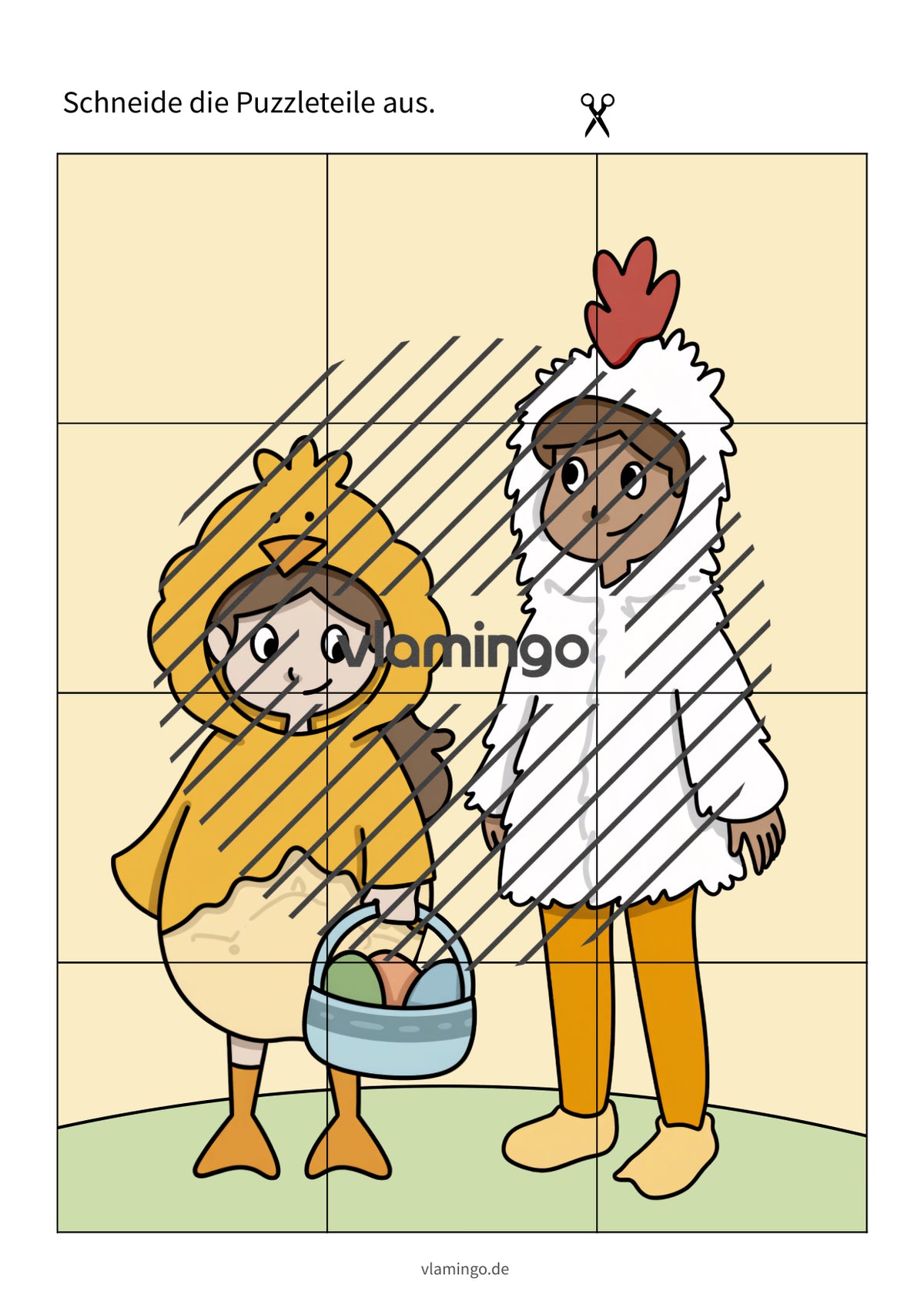 Puzzle-Lauf: Karneval-Edition für den Sportunterricht (Fasching)