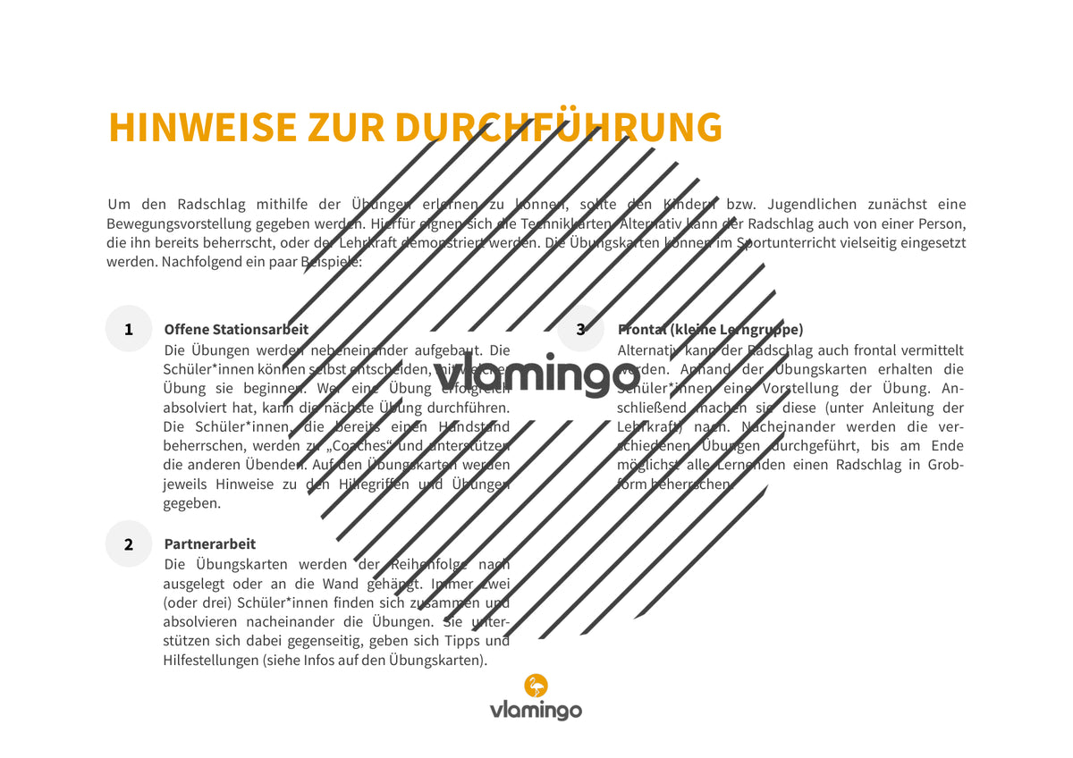 Radschlag: Übungskarten für den Sportunterricht