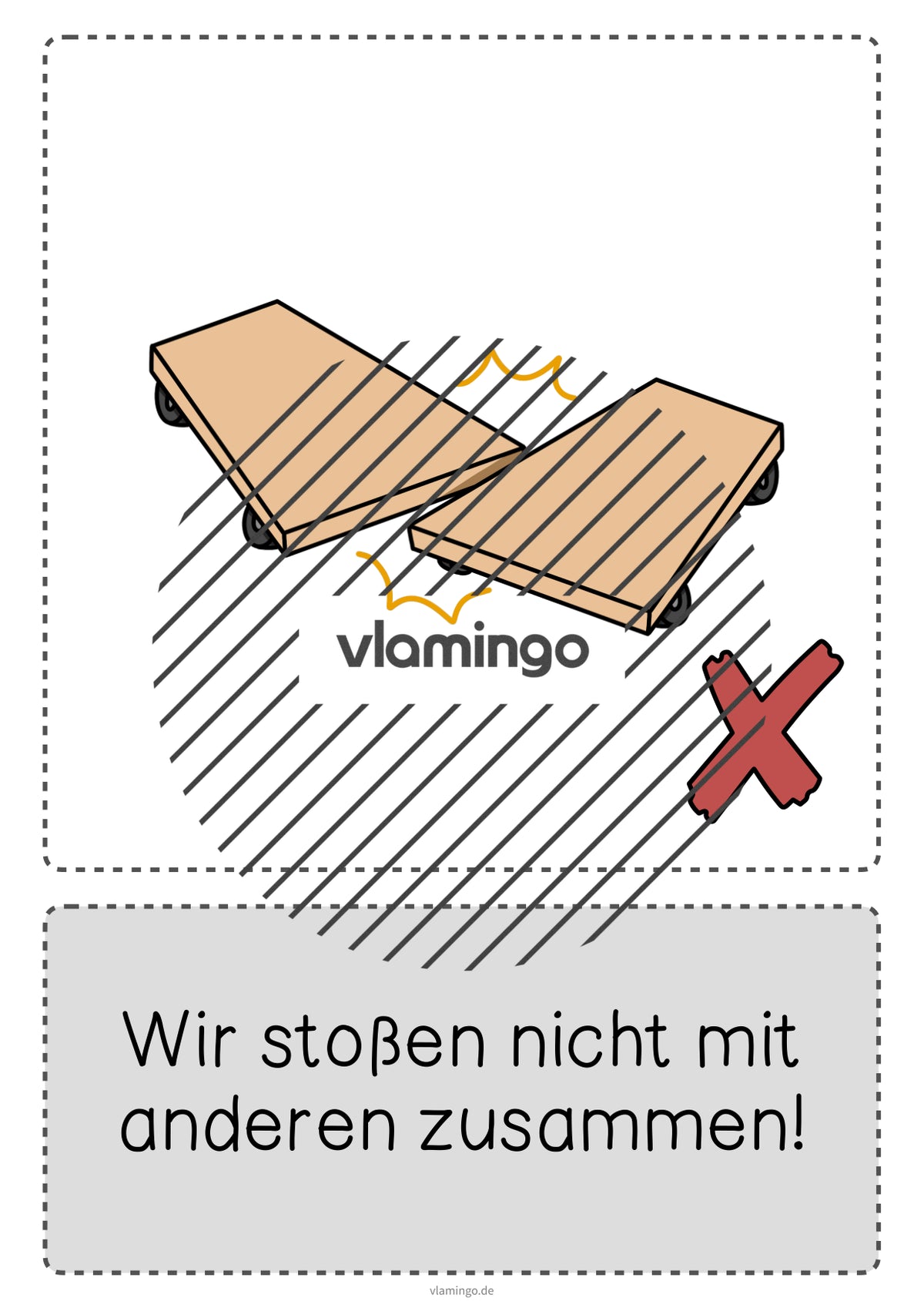 Rollbrett-Regeln für den Sportunterricht (Bildkarten)