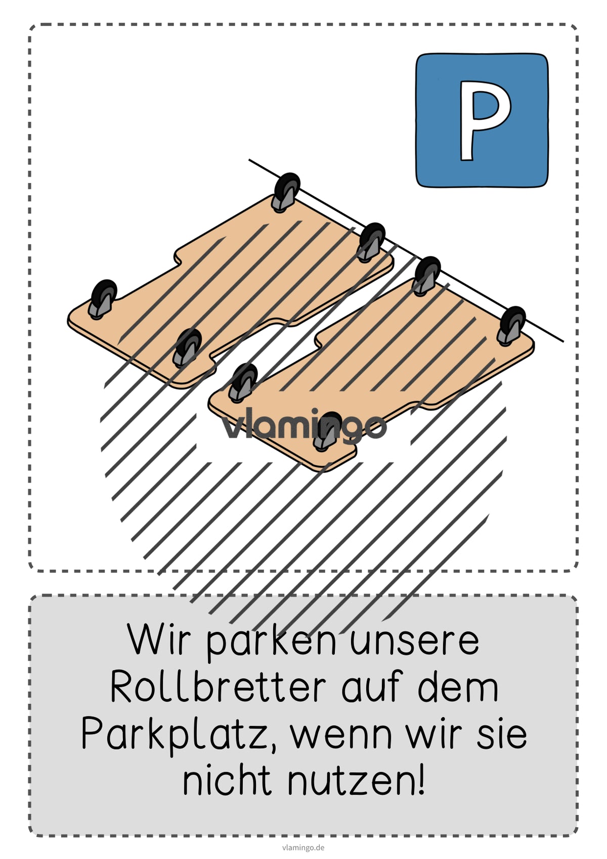 Rollbrett-Regeln für den Sportunterricht (Bildkarten)